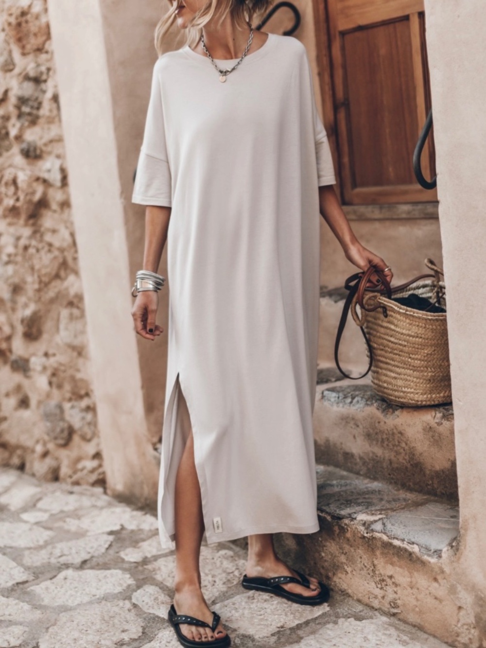 Mikuta The Light Long Loose T-Shirt Dress XS NWT